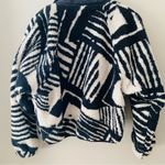 Free People Hit The Slops Printed Fleece Jacket Black/Gray Sz XS Photo 10