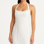 Abercrombie & Fitch  White Linen Halter Sleeveless Sundress Mini Dress Size Large Photo 0