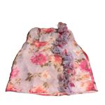 New York & Co. FLORAL PRINT PURPLE ORGANZA STRAPLESS RUFFLE DRESS (3X) Photo 8