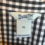 Duluth Shirt Women's Size XL Cotton Poplin Long Sleeve Shirt Plaid Black White Photo 2