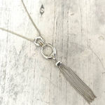 Charter Club  silver tone tassel chain necklace Photo 0