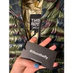 Think Royln Crop Hi Low Hoodie Poncho Green Camo Gold Duck Down XS/S NWT NEW Photo 6