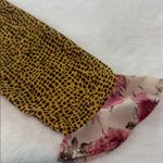 Pistol Rose Floral and Leopard Print Women's Button Up Long Sleeve Blouse Pink Size M Photo 7