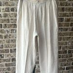 H by Halston Halston Linen Pants Tie Belt Elastic Back Waist Wide Leg Beige Photo 3