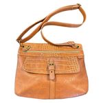 Relic Faux Leather Crocodile Pattern Crossbody Shoulder Bag Purse Light Brown Photo 0