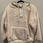 UGG Cream Gold Loyra Stripped Metallic Sherpa Hoodie Photo 0