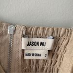 Jason Wu Linen Blend Eyelet Adjustable Spaghetti Strap Crop Top zip back tiered Photo 9