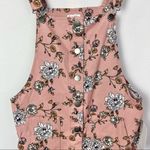 Love, Fire Light Pink Floral Button Down Overall Dress M Size M Photo 3