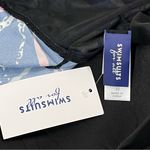 Swimsuits For All Black Tropical Patterned Swim Top Size 32 NWT Red Photo 2