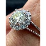 1 ct Moissanite Round Cut Ring with Moissanite Accents Size 8 Silver Photo 11