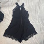 Material Girl Black Lace Trim Halter Neck Romper XS Photo 3