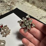 Lot Of 3 Prong Set Rhinestone Holiday Brooch Pins Christmas Tree & An Angel Photo 2