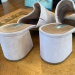 Halogen Suede Women’s Size 7.5 Pink Mules Open Toe Shoes Block Heel Slides Photo 2