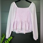 Japna  Light Off The Shoulder V-Neck Chiffon Purple Top. Women’s Shirt Sz M. EUC Photo 3