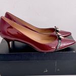 Talbots ‘Davila’ Red Patent Leather Studded Bow Heels in “Chianti”, Size 9.5 Photo 1