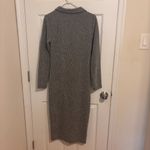 Anthropologie  Womens Medium Gray Ribbed Knit Ruched Button Front Midi Dress Photo 7