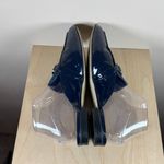 Elie Tahari TAHARI Frenchie Vegan Blue Suede Patent Leather Slip on Mule Loafers Academia 9 Photo 5