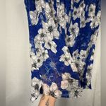 Elie Tahari  Trixie Ruffle Blue and White Floral Textured Sleeveless Blouse Photo 6