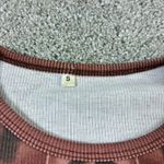 Long Sleeve Crop Top Geometric Pattern Y2K Style Fitted Tee Size S Boho Hippee Red Photo 2