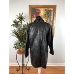 Vintage Maxam Women Medium Black Patchwork Lambskin Leather Coat Italian Mosaic Photo 4