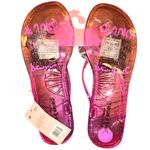 Juicy Couture “Spain” Jelly Flip Flops Pink Crystal Bow Sandals Size 8 NEW Photo 1