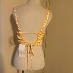 ZARA  Halter Neck Satin Effect Print Crop Top White Orange Size XS New With Tags Photo 11