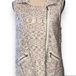 Chico's Chico’s Danika size 1 medium sleeveless zip up sweater tweeted moto vest brown Photo 0