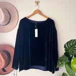 Eileen Fisher Velvet Ballet Neck Box-Top VENUS womens SIZE XL silk holiday Photo 1