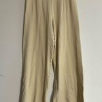 KOTN Ribbed Knit Wide Leg Pants Size XL Cream Neutral Minimal Casual Loungewear Tan Photo 0