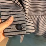 CAbi Grey and Navy Blue Striped Blazer | Size Large Photo 3