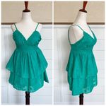 Wild Fable | Green floral jacquard tiered babydoll mini dress NWT sz XS Photo 9