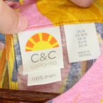 C&C California  High Neck Sleeveless Floral‎ Linen Top M Photo 2