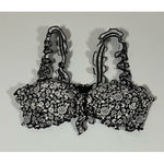 Floral Ruched Bikini Top Bathing Suit Size M 🖤✨ Black Size M Photo 0