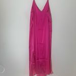 Ana Silky V neck midi slip dress hot pink size XL NWT Photo 7