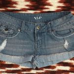 Y2K 2000s Grunge Micro Mini Baddie Hot Pants Low Rise Jeans Denim Booty Short Shorts #goth #whimsigoth bimbo subversive #acubi #gorpcore cyber #punk biker whimsygoth mcbling Size 5/6 Photo 0