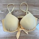 Shade & Shore Women's Yellow Tie-Front Textured Bikini Top - Size 36D - NWT Photo 2