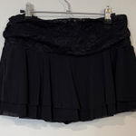 Black Lace Mini Skirt with ruffles and low Photo 0