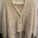 Chunky White Sweater Size L Photo 0