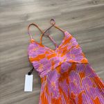 ASTR NWT  the Label Blythe Plisse Midi Dress Coral Multi Women Size XS Photo 3