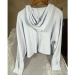 Hollister Y2K Sweatshirt Womens Large Blue Waffle Knit Thermal Pullover Cropped Photo 1