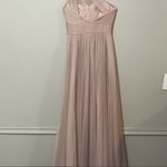 W Too Watters Blush Pink Bridesmaid One Shoulder Tulle Maxi Dress Womens 0 Photo 11