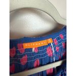 Oliphant Palm Tree Cotton Silk Blend Blouse Sz. S Blue Photo 1