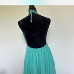 Lil Better Turquoise Crochet Maxi Dress Green Size L Photo 2