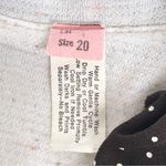 VINTAGE 80s Fit & Flare Sleeveless Shirt Dress Midi Ivory Brown Plus Size 14 16 White Photo 4