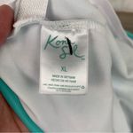 Kona Sol Target  Teal&White Stripe V Neck One Piece Swimsuit Sz.XL NWOT Photo 7
