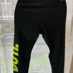 Nike Black and Yellow Leggings with Metallic Waistband S Photo 1