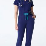 FIGS High Waisted Uman Relaxed Jogger Scrub Pants in Sapphire, Size Large Photo 0