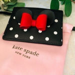 Kate Spade Minnie Bow Polka Dot Card Holder Wallet Printed PVC NWT Photo 0