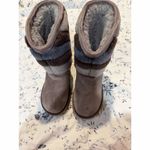 UGG  Tania Women's Gray Suede Sheepskin Cuff Ankle Winter Boots Photo 1