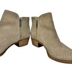 Lucky Brand Breona Tan Suede Laser Cut Booties Size 8 Photo 3